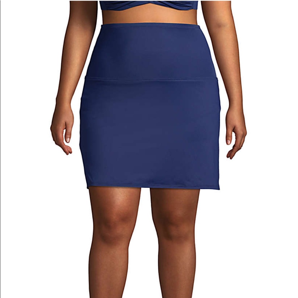 NEW Land’s' End Navy Ultra High Waist Swim Skirt Size 18W NWOT